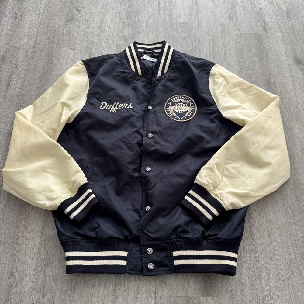 The Duffer of St George Jacket Mens Medium Varsity Bomber Duffers Patch